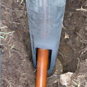 Service Pole with bottom entry hole